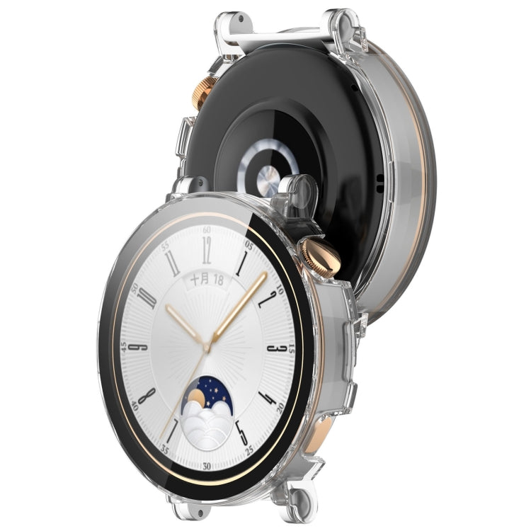 For Huawei Watch GT 4 41mm PC + Tempered Film Integrated Watch Protective Case(Transparent) by bashfashion