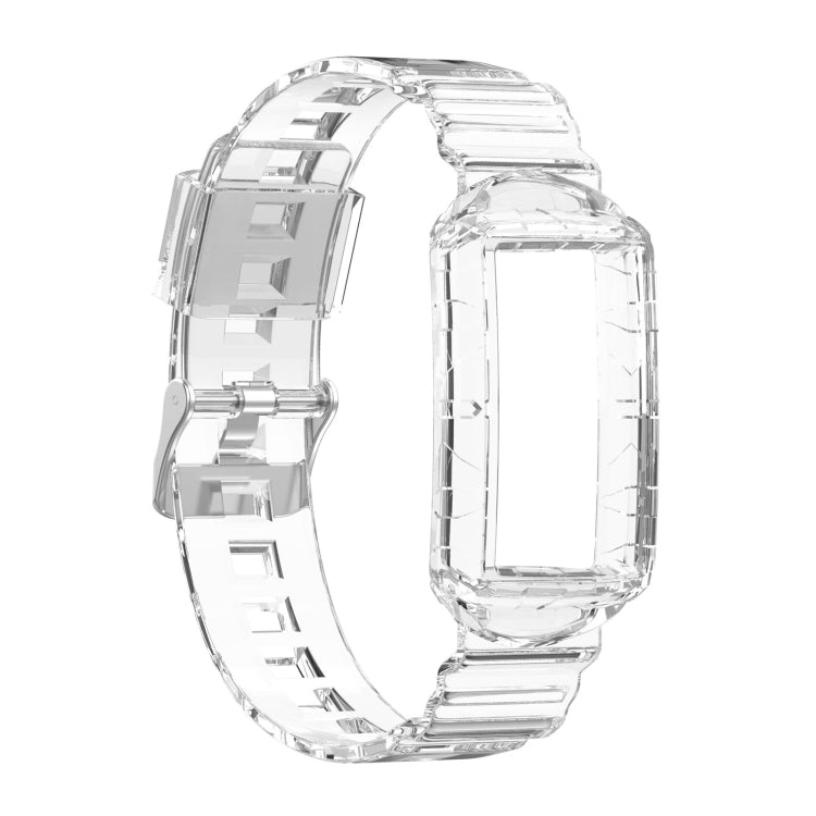 For Fitbit Charge 6 / 5 / 4 / 3 Armor Integrated TPU Watch Band(Transparent) by bashfashion