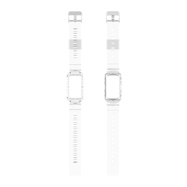 For Fitbit Charge 6 / 5 / 4 / 3 Armor Integrated TPU Watch Band(Transparent) by bashfashion