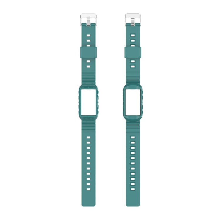 For Fitbit Charge 6 / 5 / 4 / 3 Armor Integrated TPU Watch Band(Pine Green) by bashfashion