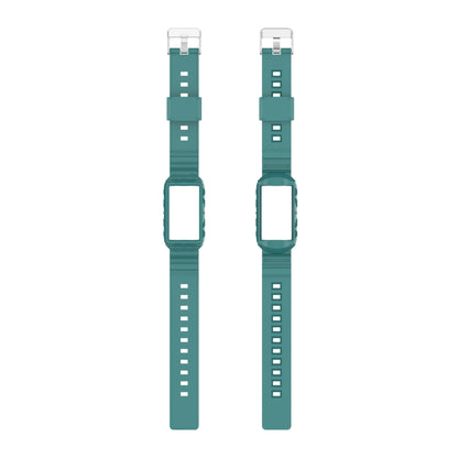 For Fitbit Charge 6 / 5 / 4 / 3 Armor Integrated TPU Watch Band(Pine Green) by bashfashion
