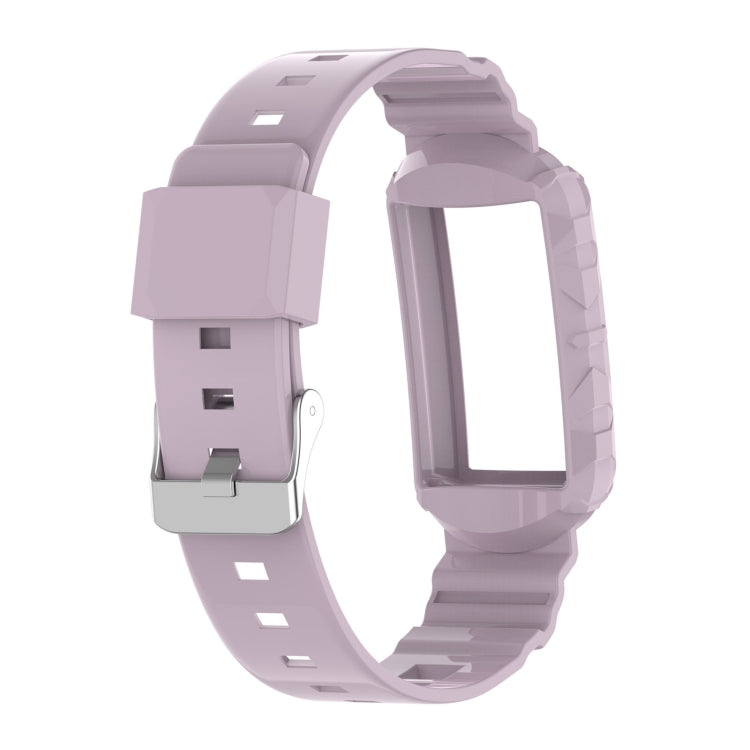 For Fitbit Charge 6 / 5 / 4 / 3 Armor Integrated TPU Watch Band(Light Purple) by bashfashion