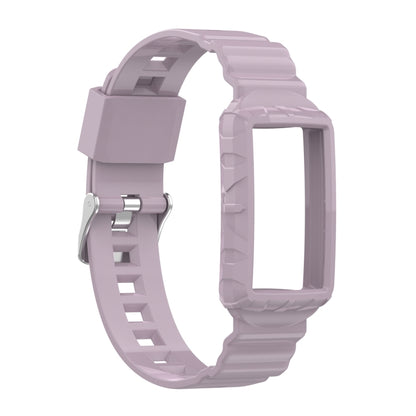 For Fitbit Charge 6 / 5 / 4 / 3 Armor Integrated TPU Watch Band(Light Purple) by bashfashion