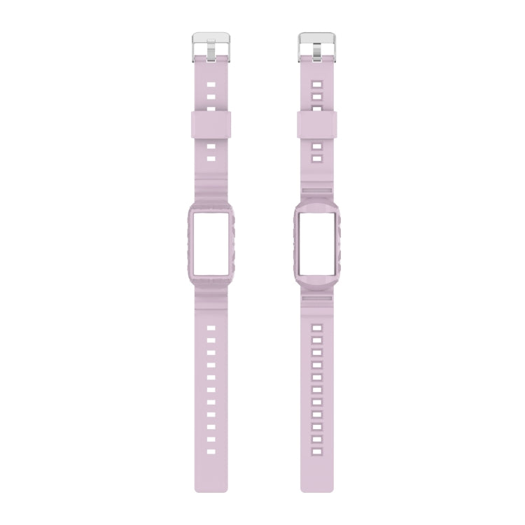 For Fitbit Charge 6 / 5 / 4 / 3 Armor Integrated TPU Watch Band(Light Purple) by bashfashion