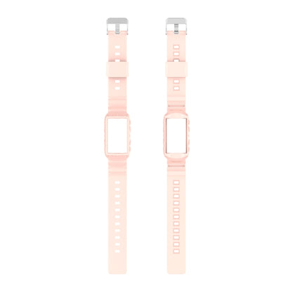 For Fitbit Charge 6 / 5 / 4 / 3 Armor Integrated TPU Watch Band(Light Pink) by bashfashion