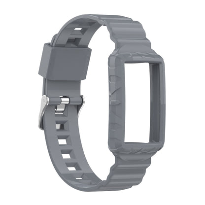 For Fitbit Charge 6 / 5 / 4 / 3 Armor Integrated TPU Watch Band(Gray) by bashfashion