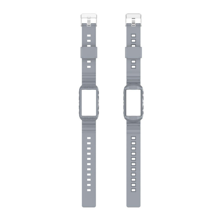 For Fitbit Charge 6 / 5 / 4 / 3 Armor Integrated TPU Watch Band(Gray) by bashfashion