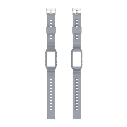 For Fitbit Charge 6 / 5 / 4 / 3 Armor Integrated TPU Watch Band(Gray) by bashfashion