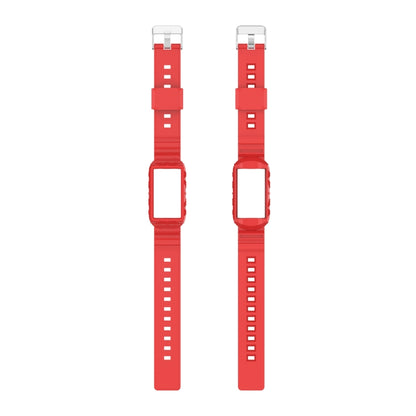 For Fitbit Charge 6 / 5 / 4 / 3 Armor Integrated TPU Watch Band(Red) by bashfashion