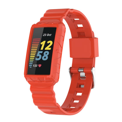 For Fitbit Charge 6 / 5 / 4 / 3 Armor Integrated TPU Watch Band(Orange) by bashfashion