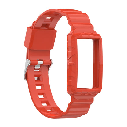 For Fitbit Charge 6 / 5 / 4 / 3 Armor Integrated TPU Watch Band(Orange) by bashfashion