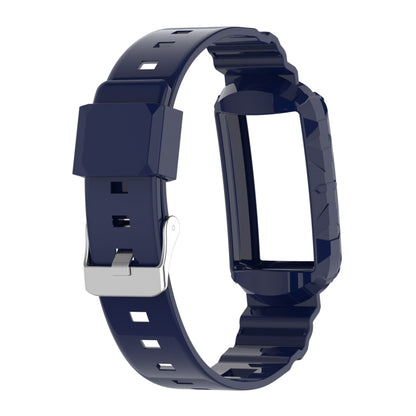For Fitbit Charge 6 / 5 / 4 / 3 Armor Integrated TPU Watch Band(Navy Blue) by bashfashion
