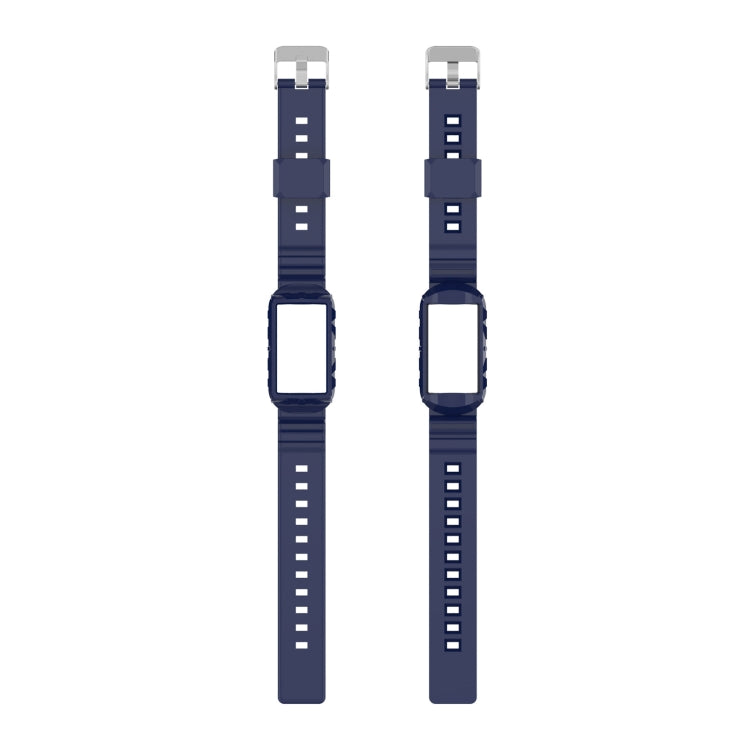 For Fitbit Charge 6 / 5 / 4 / 3 Armor Integrated TPU Watch Band(Navy Blue) by bashfashion