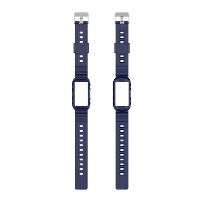For Fitbit Charge 6 / 5 / 4 / 3 Armor Integrated TPU Watch Band(Navy Blue) by bashfashion