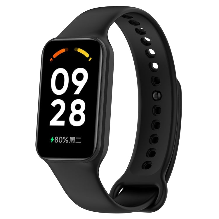 For Xiaomi Mi Band 8 Active Solid Color Integrated Silicone Watch Band(Black) by bashfashion