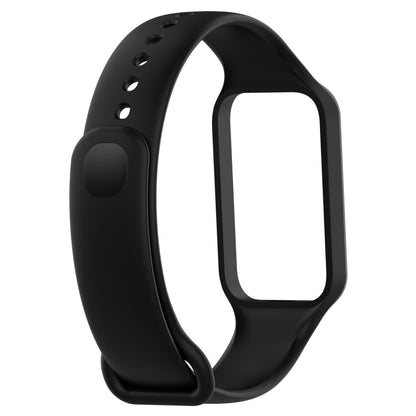 For Xiaomi Mi Band 8 Active Solid Color Integrated Silicone Watch Band(Black) by bashfashion