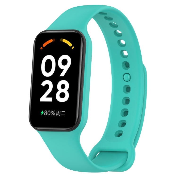 For Xiaomi Mi Band 8 Active Solid Color Integrated Silicone Watch Band(Teal Green) by bashfashion