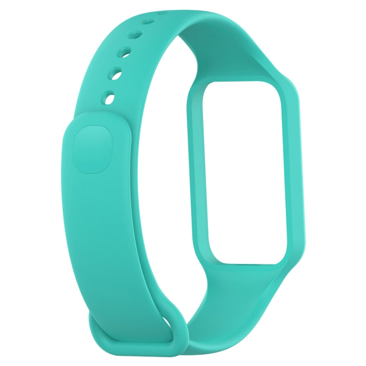 For Xiaomi Mi Band 8 Active Solid Color Integrated Silicone Watch Band(Teal Green) by bashfashion