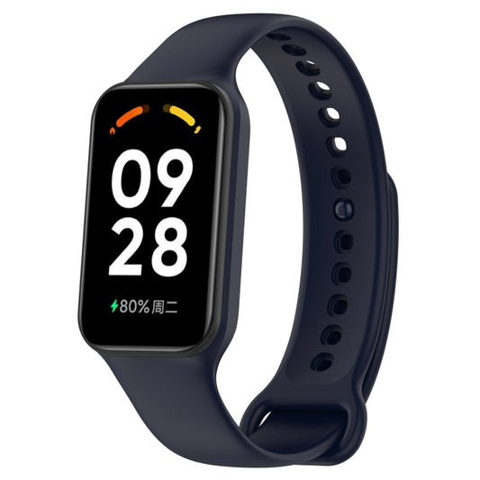 For Xiaomi Mi Band 8 Active Solid Color Integrated Silicone Watch Band(Dark Blue) by bashfashion