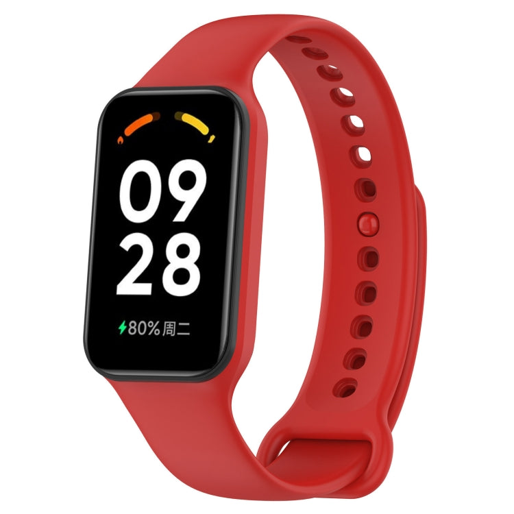 For Xiaomi Mi Band 8 Active Solid Color Integrated Silicone Watch Band(Red) by bashfashion