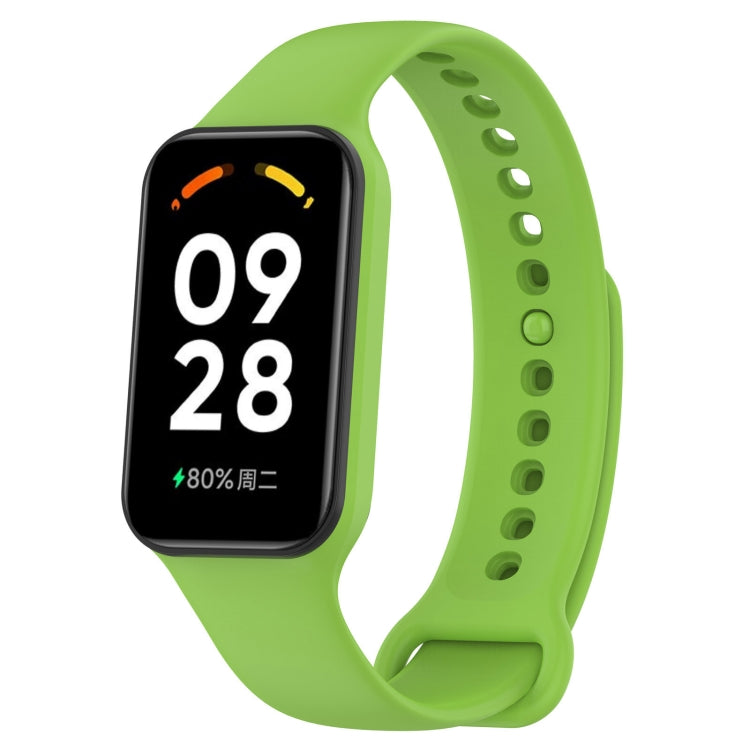 For Xiaomi Mi Band 8 Active Solid Color Integrated Silicone Watch Band(Green) by bashfashion