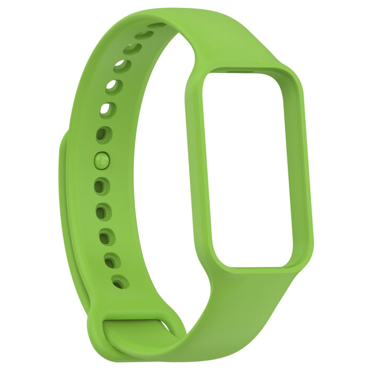 For Xiaomi Mi Band 8 Active Solid Color Integrated Silicone Watch Band(Green) by bashfashion