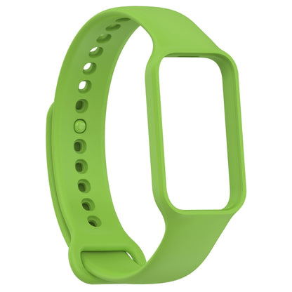 For Xiaomi Mi Band 8 Active Solid Color Integrated Silicone Watch Band(Green) by bashfashion