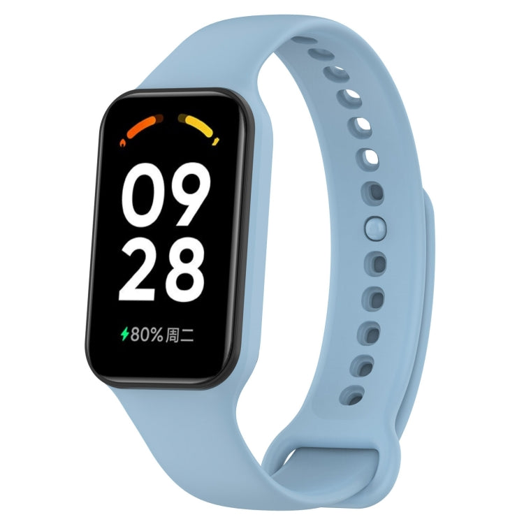 For Xiaomi Mi Band 8 Active Solid Color Integrated Silicone Watch Band(Light Blue) by bashfashion