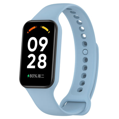 For Xiaomi Mi Band 8 Active Solid Color Integrated Silicone Watch Band(Light Blue) by bashfashion