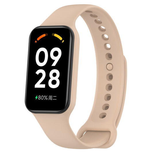 For Xiaomi Mi Band 8 Active Solid Color Integrated Silicone Watch Band(Pink) by bashfashion
