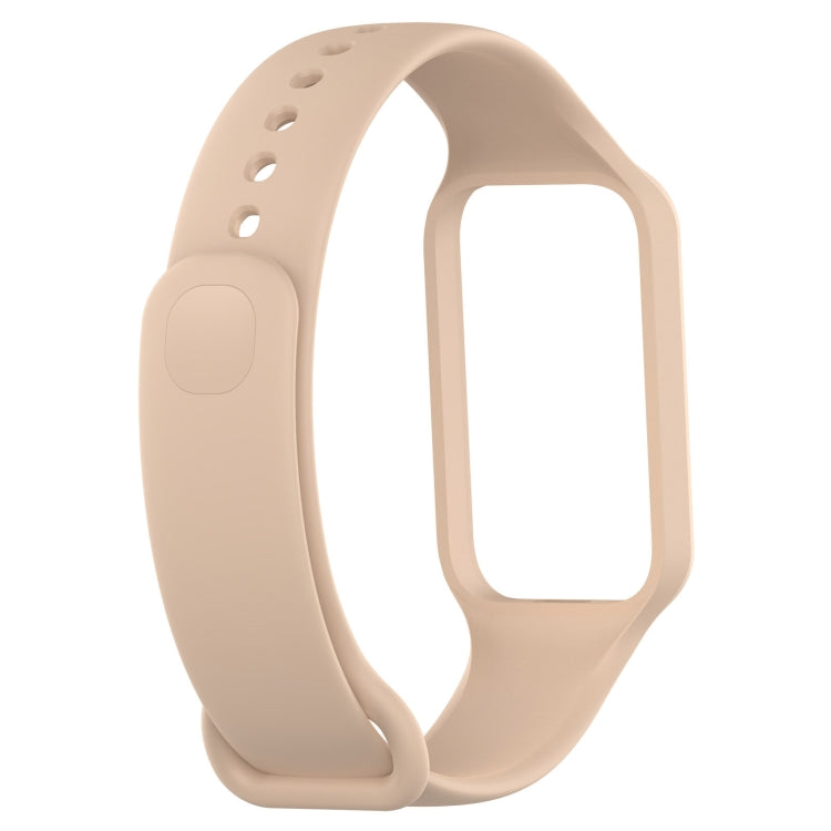 For Xiaomi Mi Band 8 Active Solid Color Integrated Silicone Watch Band(Pink) by bashfashion