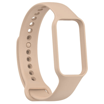 For Xiaomi Mi Band 8 Active Solid Color Integrated Silicone Watch Band(Pink) by bashfashion