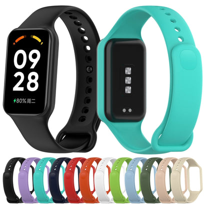 For Xiaomi Mi Band 8 Active Solid Color Integrated Silicone Watch Band(Teal Green) by bashfashion