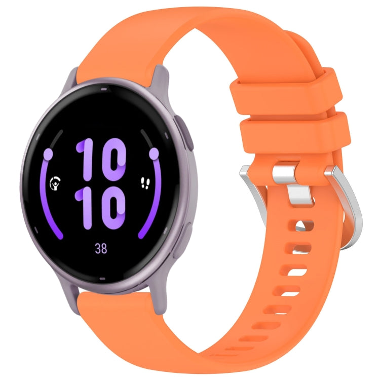 For Garmin Vivoactive 5 Liquid Glossy Silver Buckle Silicone Watch Band(Orange) by bashfashion