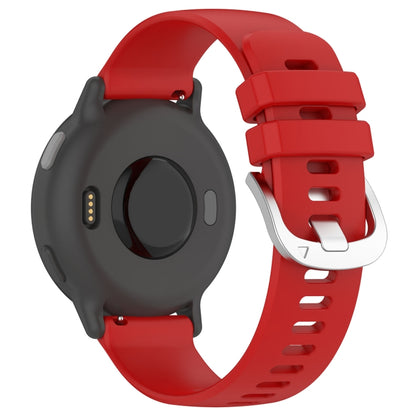 For Garmin Vivoactive 5 Liquid Glossy Silver Buckle Silicone Watch Band(Red) by bashfashion