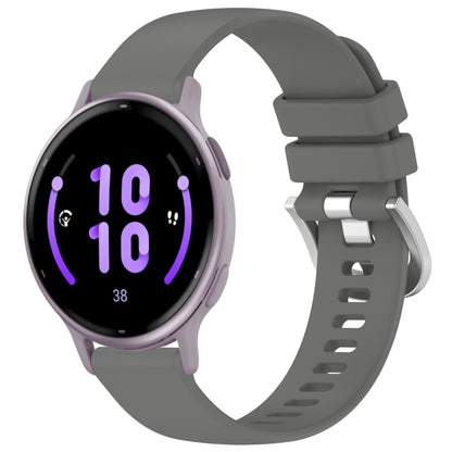 For Garmin Vivoactive 5 Liquid Glossy Silver Buckle Silicone Watch Band(Gray) by bashfashion