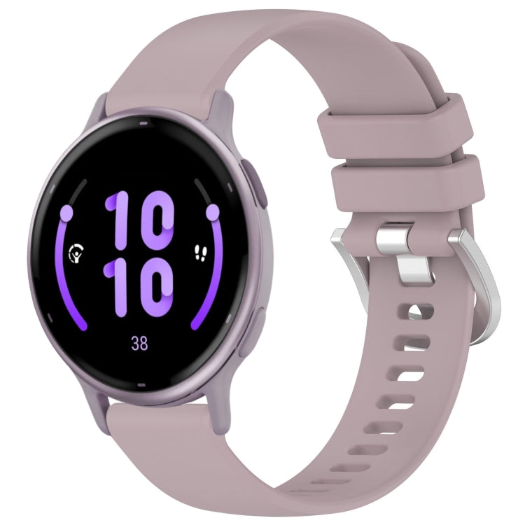 For Garmin Vivoactive 5 Liquid Glossy Silver Buckle Silicone Watch Band(Purple) by bashfashion