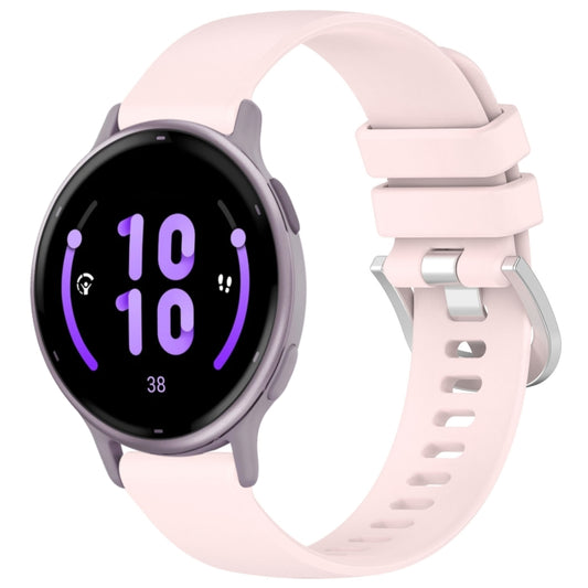 For Garmin Vivoactive 5 Liquid Glossy Silver Buckle Silicone Watch Band(Pink) by bashfashion
