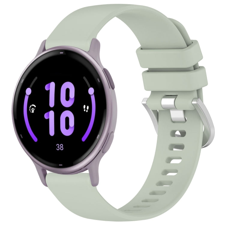 For Garmin Vivoactive 5 Liquid Glossy Silver Buckle Silicone Watch Band(Green) by bashfashion