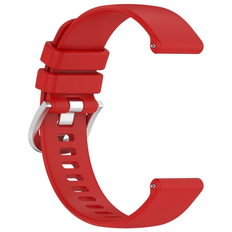 For Garmin Active5 Liquid Glossy Silver Buckle Silicone Watch Band(Red) by bashfashion