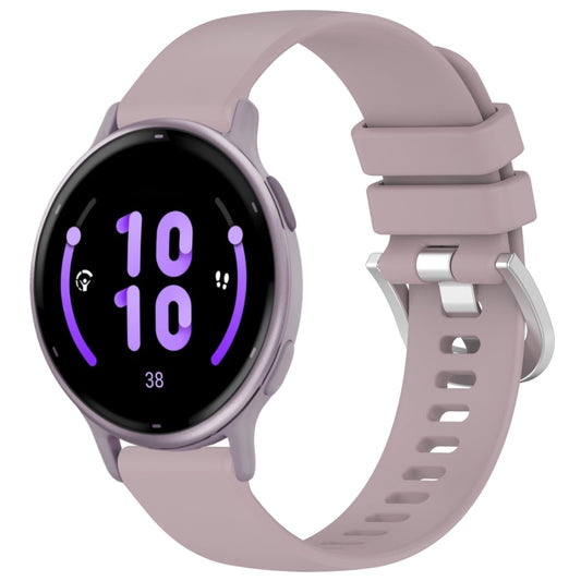 For Garmin Active5 Liquid Glossy Silver Buckle Silicone Watch Band(Purple) by bashfashion