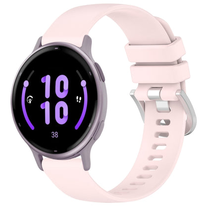 For Garmin Active5 Liquid Glossy Silver Buckle Silicone Watch Band(Pink) by bashfashion