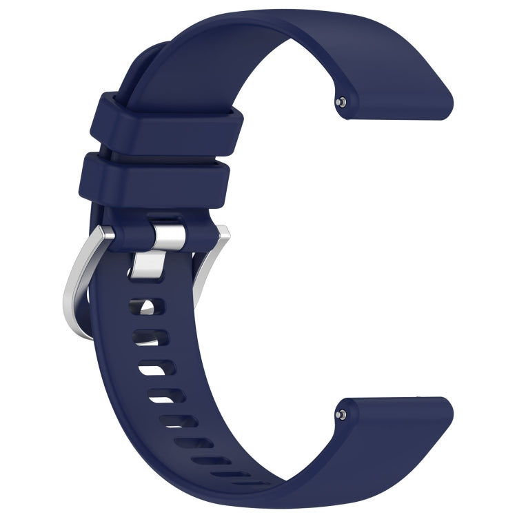 For Garmin Active5 Liquid Glossy Silver Buckle Silicone Watch Band(Dark Blue) by bashfashion