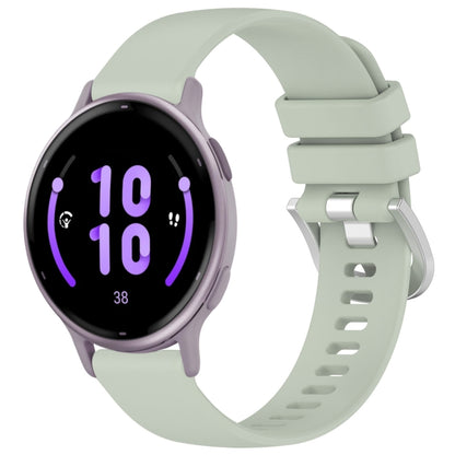 For Garmin Active5 Liquid Glossy Silver Buckle Silicone Watch Band(Green) by bashfashion