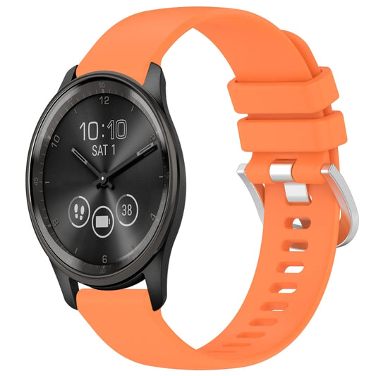 For Garmin VivoMove Trend Liquid Glossy Silver Buckle Silicone Watch Band(Orange) by bashfashion
