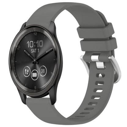 For Garmin VivoMove Trend Liquid Glossy Silver Buckle Silicone Watch Band(Gray) by bashfashion