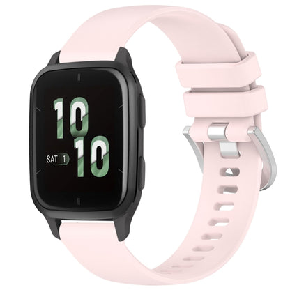For Garmin Venu SQ2 Liquid Glossy Silver Buckle Silicone Watch Band(Pink) by bashfashion