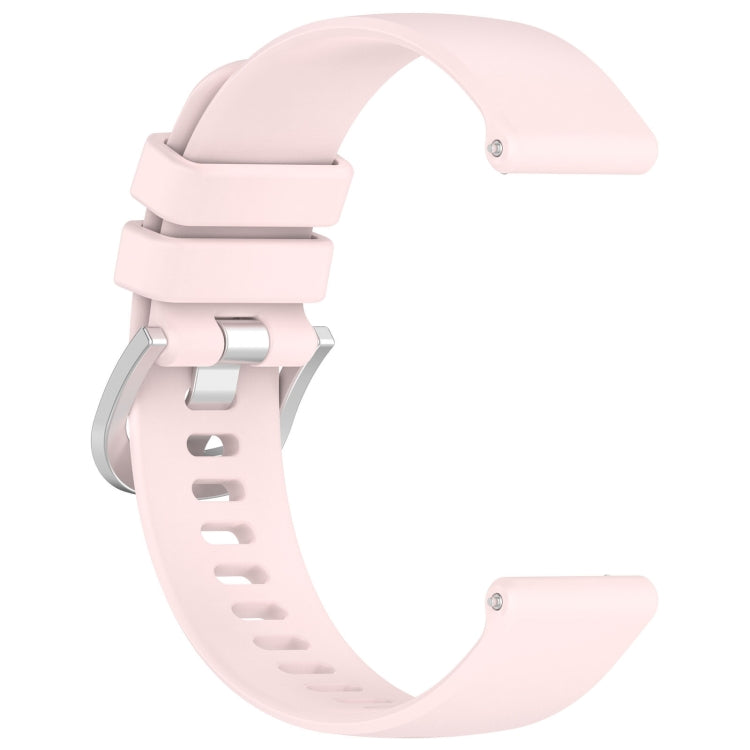 For Garmin Venu SQ2 Liquid Glossy Silver Buckle Silicone Watch Band(Pink) by bashfashion