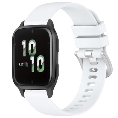 For Garmin Venu SQ2 Liquid Glossy Silver Buckle Silicone Watch Band(White) by bashfashion