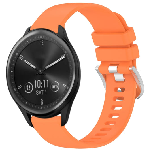 For Garmin Vivomove Sport Liquid Glossy Silver Buckle Silicone Watch Band(Orange) by bashfashion